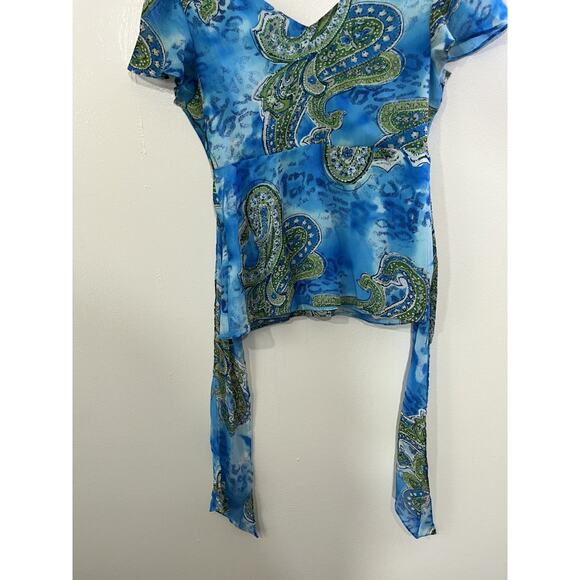 Y2K 90s Top M Paisley Art Groovy Fairy Festival Indie Dainty Feminine Dreamy - Picture 7 of 12